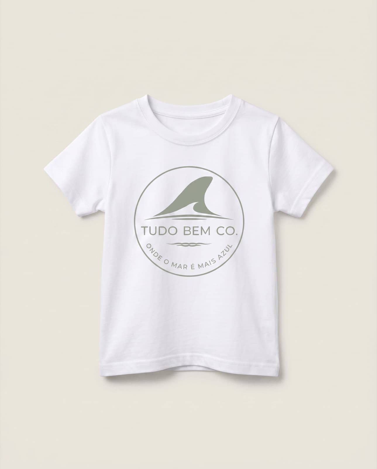 Mini Mar kids tee, front view on a soft neutral background