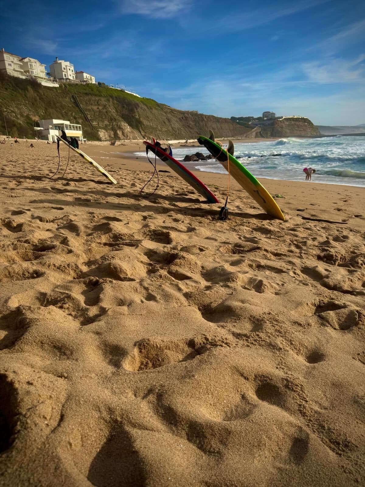 Surfboards on the beach at Ericeira, Portugal